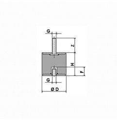 ANTIVIBRANTE CILINDRICO 30X30 MASCHIO-FEMMINA M8