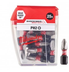 SET 25 PZ. INSERTI PH2 25MM MILWAUKEE 4932430853