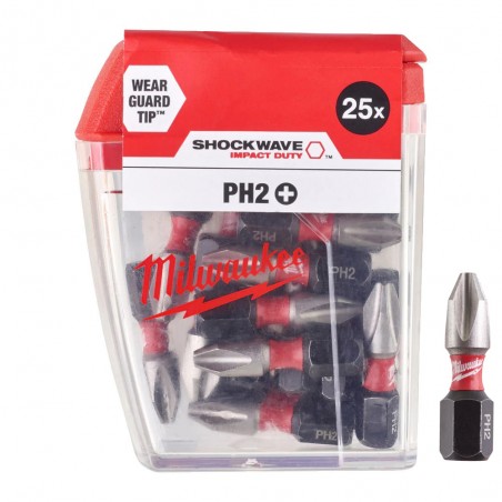 SET 25 PZ. INSERTI PH2 25MM MILWAUKEE 4932430853