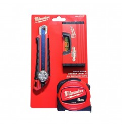 KIT LIVELLA + FLESSOMETRO 5M + CUTTER 18 MM. MILWAUKEE 4932471129