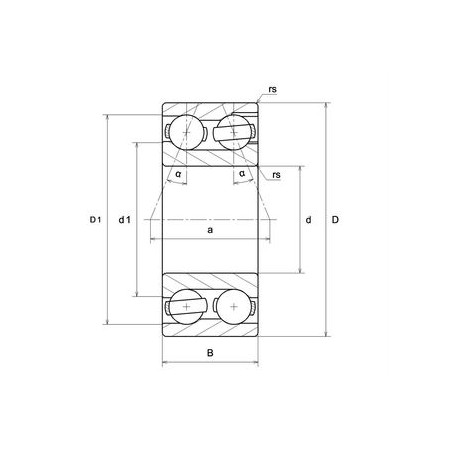 CUSCINETTO 35X80X34.9 2 CORONE DI SFERE CONTATTO OBLIQUO 3307B XL TVH C3 FAG