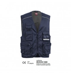 GILET 190 GR. BLU NAVY 80% POLIESTERE + 20% COTONE TG.L E0305B SOCIM