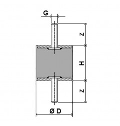 ANTIVIBRANTE CILINDRICO 30X15 MASCHIO-MASCHIO M6/18xM8/23