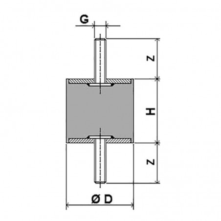 ANTIVIBRANTE CILINDRICO 30X15 MASCHIO-MASCHIO M6/18xM8/23