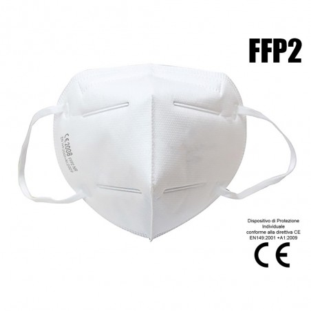 MASCHERINA FFP2 NR MONOUSO PIEGHEVOLE BIANCA TESSUTO NON TESSUTO NEWTEC 151148