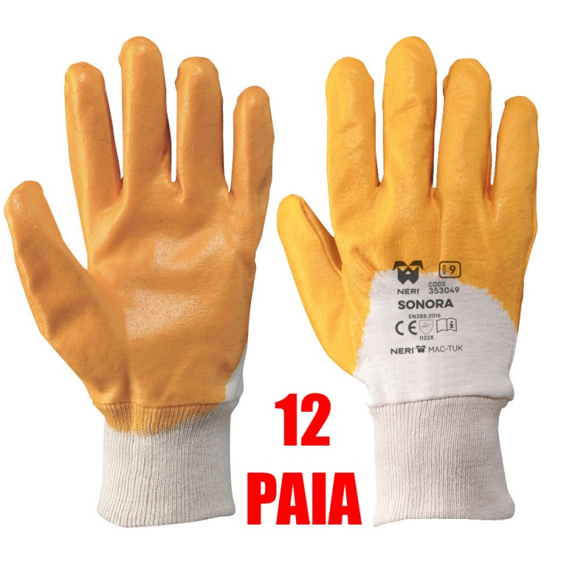 12 PAIA - GUANTI NBR GIALLO LEGGERO TG 10