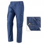 PANTALONE BLU 100% COTONE LEGGERO 150 GR/MQ MULTITASCHE TG.XXXL SKY