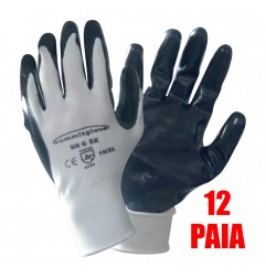 12 PAIA - GUANTI SPALMATO NITRILE NERO TG 8