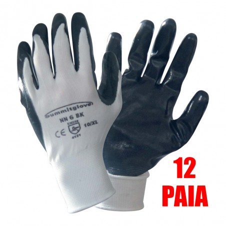 12 PAIA - GUANTI SPALMATO NITRILE NERO TG 8