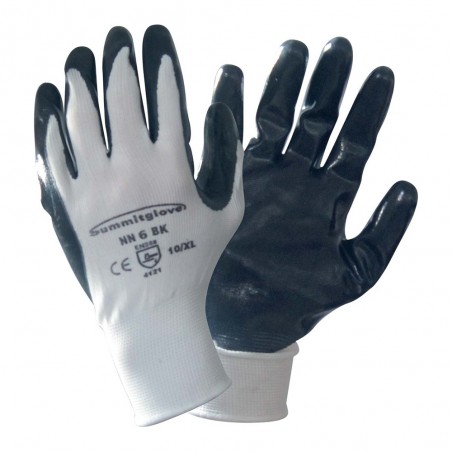 12 PAIA - GUANTI SPALMATO NITRILE NERO TG 8