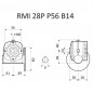 RIDUTTORE VITE SENZA FINE RMI 28 P 1/10 PAM 56 B14 FORO 14 LUBR.  STM