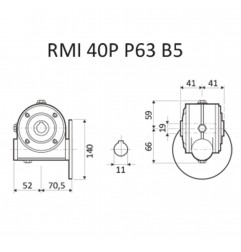 RIDUTTORE VITE SENZA FINE RMI 28 P 1/10 PAM 63 B5 FORO 14 LUBR.  STM