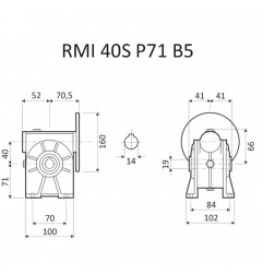 RIDUTTORE VITE SENZA FINE RMI 40 S 1/10 C/GIUNTO PAM 71 B5 FORO 19 LUBR. STM