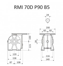 RIDUTTORE VITE SENZA FINE RMI 70 D 1/28 PAM 90 B5 FORO 28 LUBR.  STM