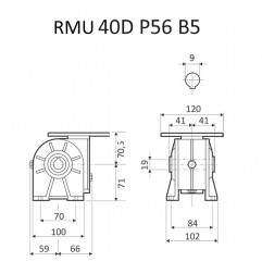 RIDUTTORE VITE SENZA FINE RMU 40 D 1/10 PAM 56  B5 FORO 18 LUBR.  STM