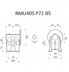 RIDUTTORE VITE SENZA FINE RMU 40 S1 1/7 PAM 71 B5 FORO 18 LUBR.  STM