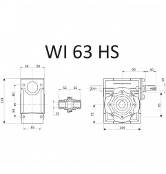 RIDUTTORE VITE SENZA FINE WI 63 1/15 HS FORO 25 LUBR. STM