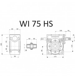 RIDUTTORE VITE SENZA FINE WI 75 1/7.5 FORO 28  LUBR. STM