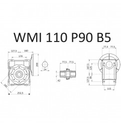 RIDUTTORE VITE SENZA FINE WMI 110 1/40 PAM 90 B5 FORO 42 LUBR. STM