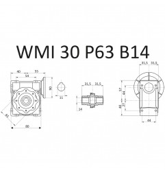 RIDUTTORE VITE SENZA FINE WMI 30 1/10 PAM 63 B14 FORO 14 LUBR. STM