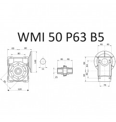 RIDUTTORE VITE SENZA FINE WMI 50 1/100 PAM 63 B5 FORO 25 LUBR. STM