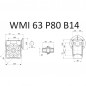 RIDUTTORE VITE SENZA FINE WMI 63 1/40 PAM 80 B14 FORO 25 LUBR. STM