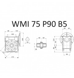 RIDUTTORE VITE SENZA FINE WMI 75 1/10 PAM 90 B5 FORO 28 LUBR. STM