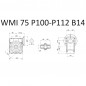 RIDUTTORE VITE SENZA FINE WMI 75 1/7.5 PAM 100/112 B14 FORO 28 LUBR. STM