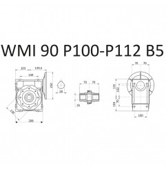 RIDUTTORE VITE SENZA FINE WMI 90 1/15 PAM 100/112 B5 FORO 35 LUBR. STM