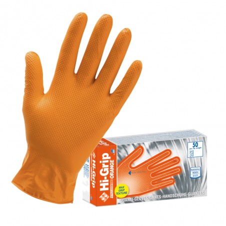 GUANTI NITRILE MONOUSO ARANCIO SPESSORE 0.16 SENZA POLVERE TG M 50 PZ ICO