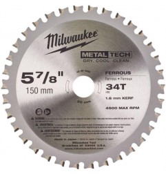 LAMA PER SEGA CIRCOLARE D.150 FORO 20 DENTI 34 TAGLIO 1.6 MILWAUKEE 48404080