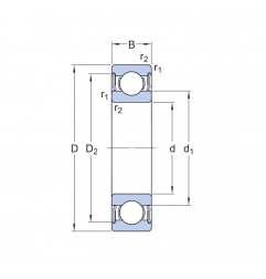 CUSCINETTO 10X22X6 1 CORONA DI SFERE 61900 2RS1 SKF