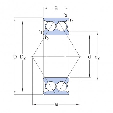 CUSCINETTO 15X35X15.9 2 CORONE DI SFERE CONTATTO OBLIQUO 3202 2RS ATN9 ISB