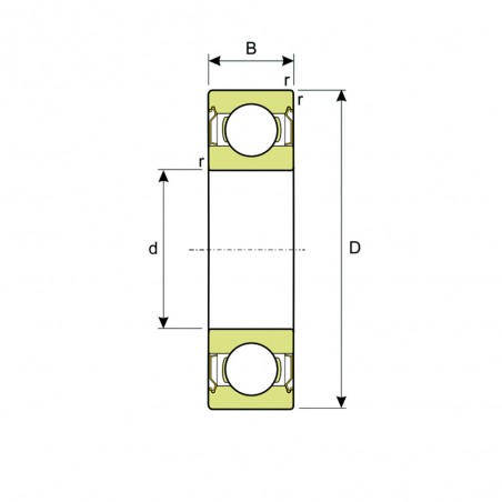 CUSCINETTO 10X15X4 1 CORONA DI SFERE 61700 ZZ ISB