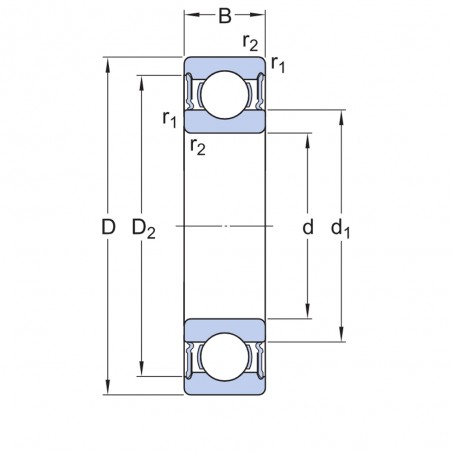 CUSCINETTO 45X75X16 1 CORONA DI SFERE 6009 2RS