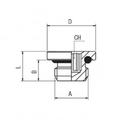 TAPPO M.1/8 CILINDRICO ESAGONO INCASSATO CON O-RING NBR