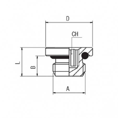 TAPPO M.1/8 CILINDRICO ESAGONO INCASSATO CON O-RING NBR