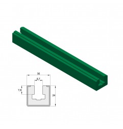 GUIDACATENA IN POLIETILENE 08B-1 24X30 (PREZZO AL MT.) BARRA 2 MT.