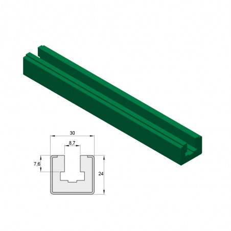 GUIDACATENA IN POLIETILENE 08B-1 24X30 (PREZZO AL MT.) BARRA 2 MT.