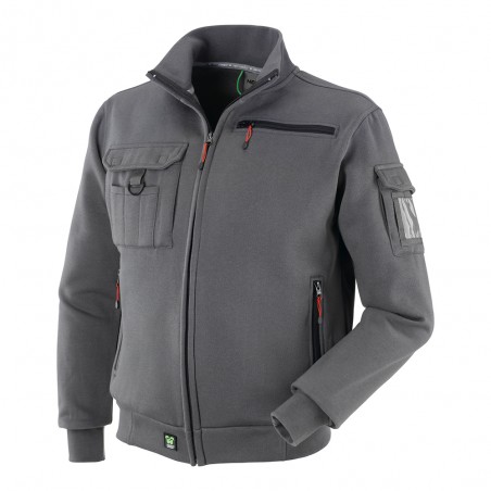 FELPA FULL ZIP GRIGIA POL./COT. 310GR TG.XL BREZ 455081