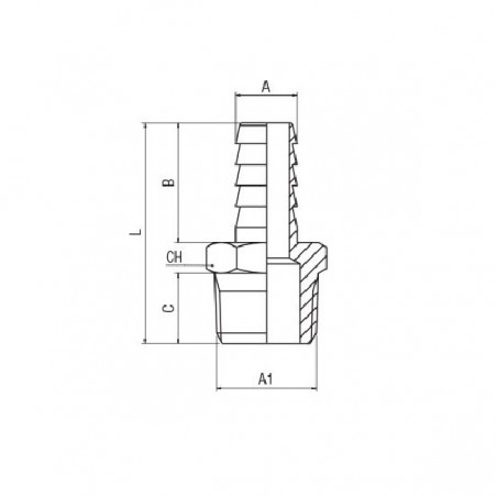 PORTAGOMMA F.3/8 CONICO RESCA MM 10