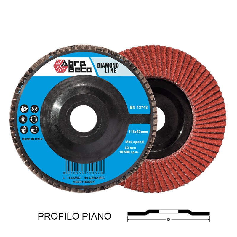 DISCO LAMELLARE 115 GR.40 CERAMICATO DIAMOND PIANO SUPPORTO IN NYLON