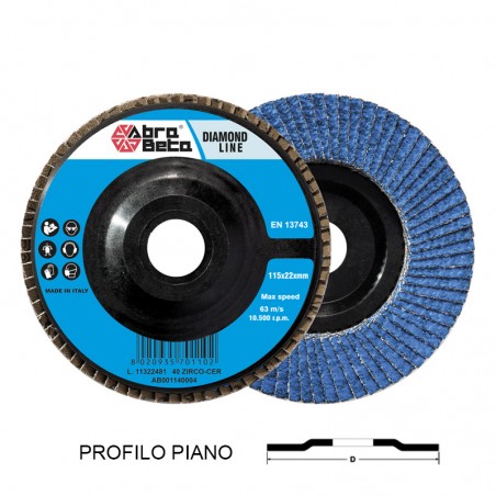 DISCO LAMELLARE 115 GR.40 ZIRCONIO CERAMICATO DIAMOND PIANO SUPPORTO IN NYLON