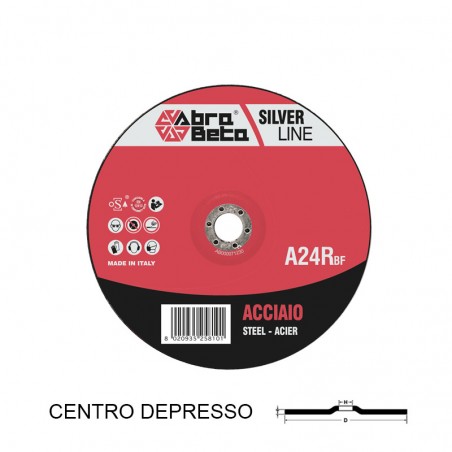 DISCO 115X6,5X22,3 ACCIAIO SBAVO SILVER DEPRESSO 13300 RPM A24R