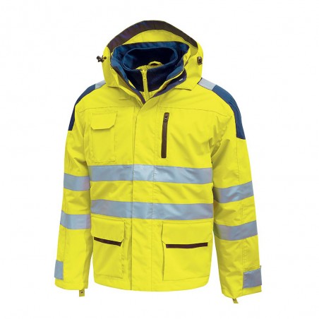 GIACCONE PARKA ALTA VISIBILITA' TG.M YELLOW FLUO U-POWER BACKER