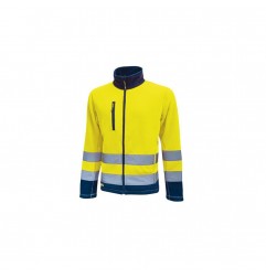 GIACCA IN PILE ALTA VISIBILITA' TG.2XL CON ZIP YELLOW FLUO U-POWER HOT