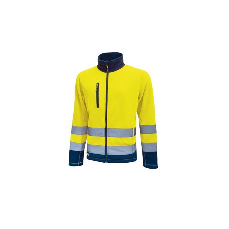 GIACCA IN PILE ALTA VISIBILITA' TG.2XL CON ZIP YELLOW FLUO U-POWER HOT