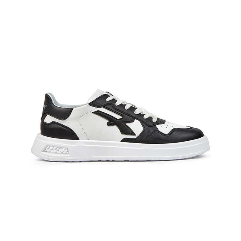 SCARPA SNEAKER OB SR TG.41 BASSA PELLE BIANCO/NERO U-POWER LIFESTYLE JAYDON