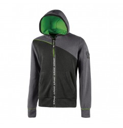 FELPA IMPERMEABILE 310 GR/MQ TG.L FULL ZIP ASPHALT GREY U-POWER JUPITER