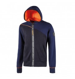 FELPA IMPERMEABILE 310 GR/MQ TG.M FULL ZIP DEEP BLUE U-POWER JUPITER